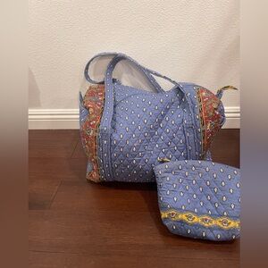 vintage vera bradley Blue Patterned provincial Women's Bag Set